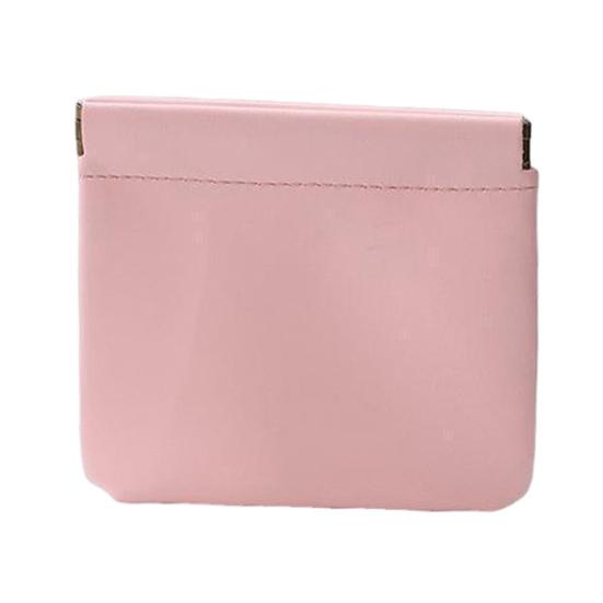Snap Closure Organizer Pouch Faux Leather Portable Cosmetic Storage Bag Self-Closing Pouch for Lipstick Earphones