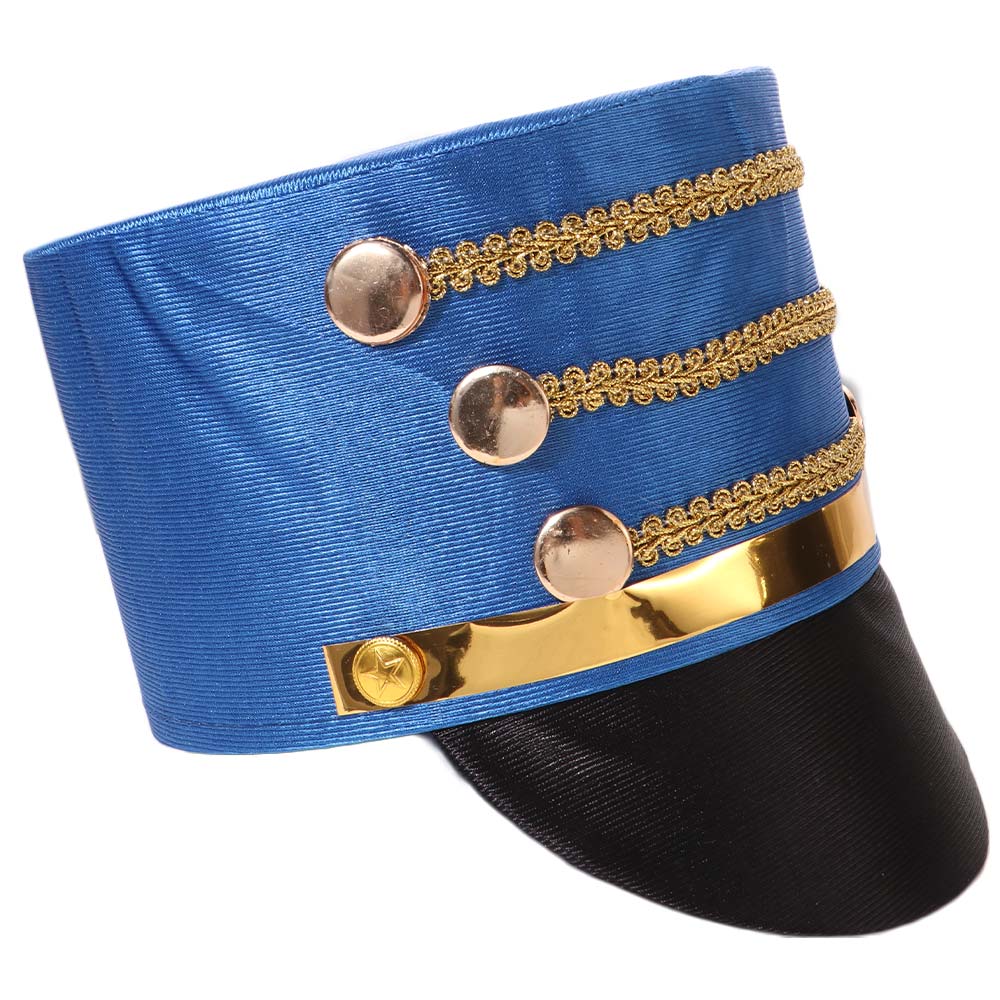 Cosplay Show Tambourmajor Meistermützen Goldene Zierleisten Soldatenmütze Marschkapellenmütze Halloween