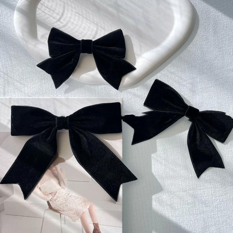 Black Velvet Bow Brooch Shirt Sweater Decoration Autumn Winter Accessories Women's Fashion Accessories