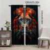 2pcs Lion Jungle Curtains - King of the Wildlife Design   Vibrant Orange & Black Lion Head Print   Rod Pocket Window Treatment for
