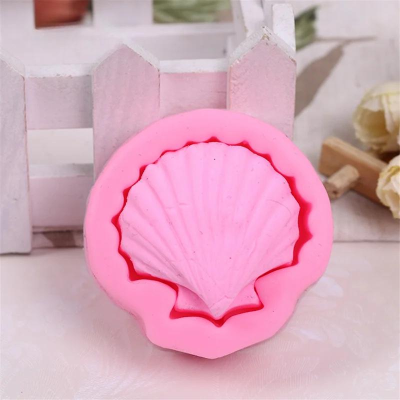 1PCS Ocean Series Shell Scallop Fondant Silicone Mold Aromatherapy Plaster DIY Baking Cake Decoration Mold