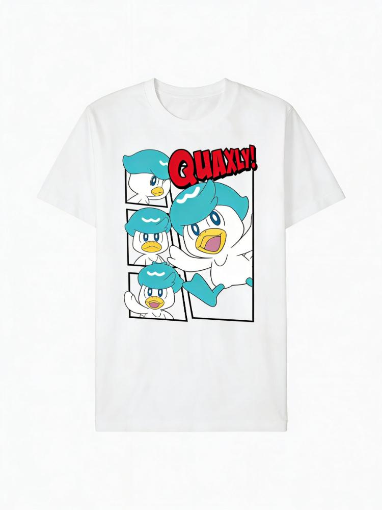

2026 New Squirtle Water Graphic Print Vintage Fashion Spring Unisexs Short Sleeve ParentChild Loose Comfortable TShirt S