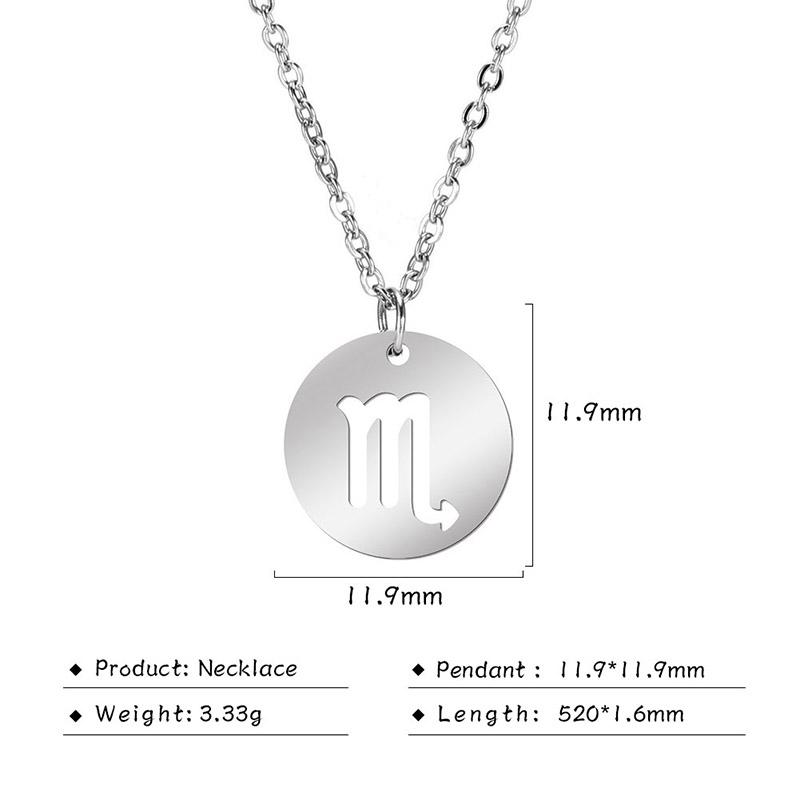 Rustfritt stål Stjerne Stjernetegn Halskjeder 12 Constellation Choker Anheng Væren Libra Leo Collier Bursdagsgave