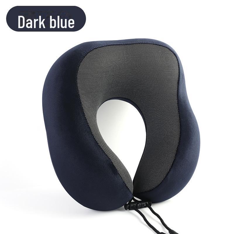 U-Shaped Ice Silk Memory Foam Neck Pillow for Cervical Support and Travel