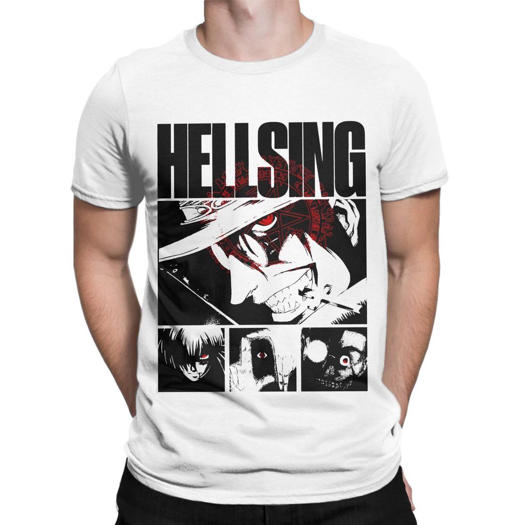 Funny Hellsings   T-Shirt for Men Crewneck 100% Cotton T Shirt  Short Sleeve Tees Printing Tops