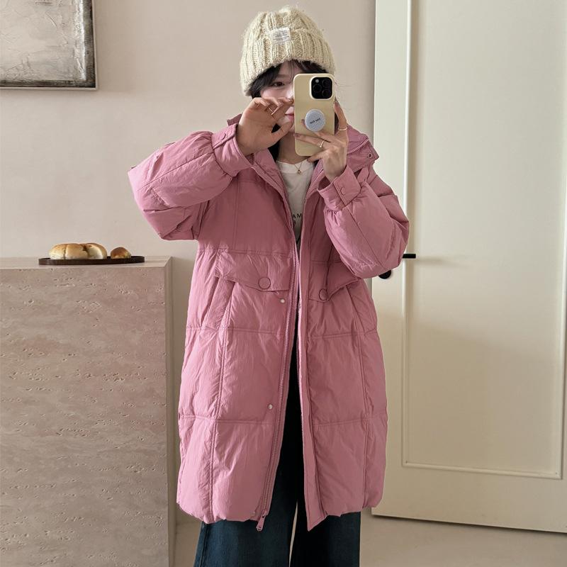 Korean version of the hooded large size women thickened warm anti cold winter coat - lightweight and comfortable long-sleeved cotton coat jacket