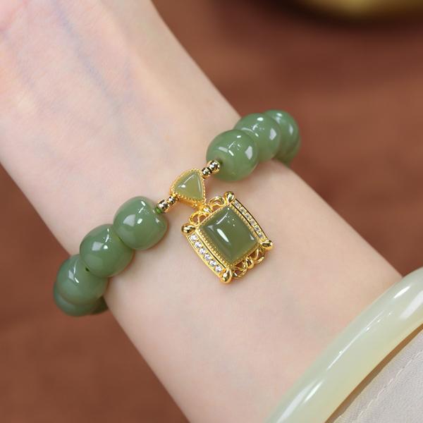 Ping An Women's Double Happiness Buckle Bracelet - Chinese Style, Retro, Elegant, Light Luxury Jewelry.
