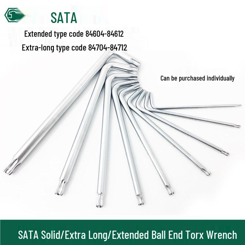 

Extra Long Ball End Torx & Internal Hex Metric Wrench Set (SATA 84604-84712) 84605 (Long T15)