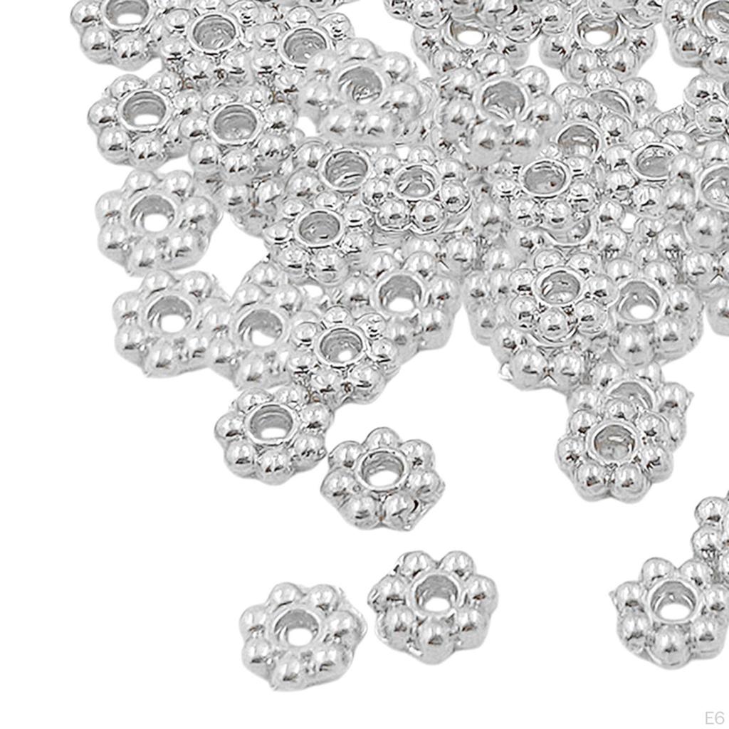 200 Stück Daisy Flower Spacer Perlen DIY Metall Floral lose für Schmuckherstellung,
