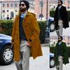 Cappotto lungo da uomo in lana con cappuccio, spesso, con bottoni in corno - Nuovo Bestseller