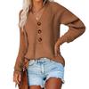 Popular Top Women's Button Design V-neck Pullover Sweater Women's Autumn and Winter Loose Outer Wear Lazy European and American Style