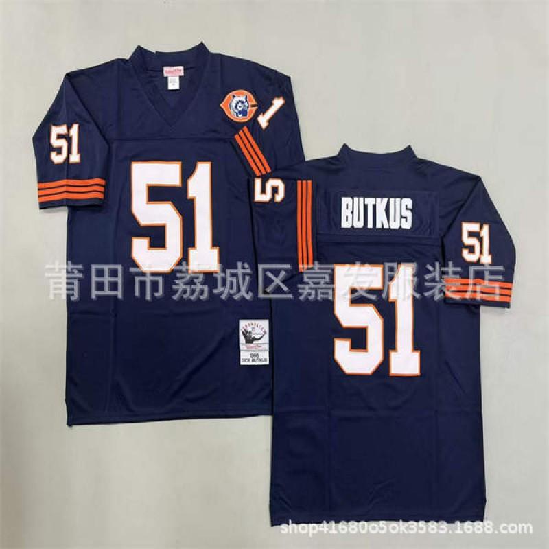 Chicago Bears Vintage NFL Football Jersey Mens Cotton Embroidered Retro Sports Apparel Size S To XXXL