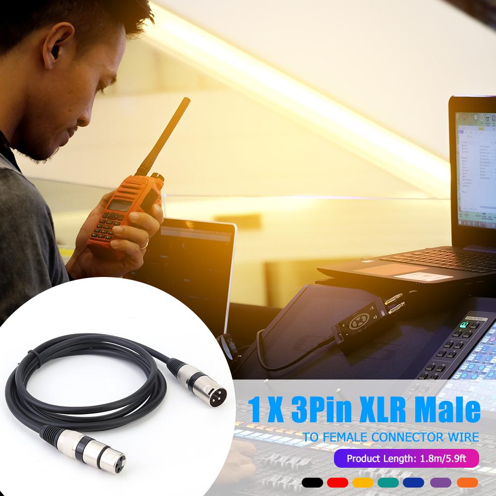 5.9ft DMX Stage DJ Cable XLR 3Pin Male to Female Connector Wire
