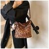 Ielgy Large-Capacity All-Match One-Shoulder Tote Bag Autumn Winter Retro Niche Leopard Print Cross-Body Commuter