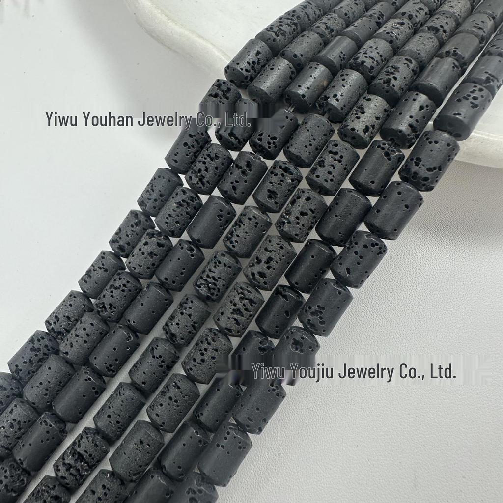 Volcanic Rock Cylinder Barrel Beads, 6x10mm, Loose Beads for DIY Bracelet & Necklace Jewelry Accessories.