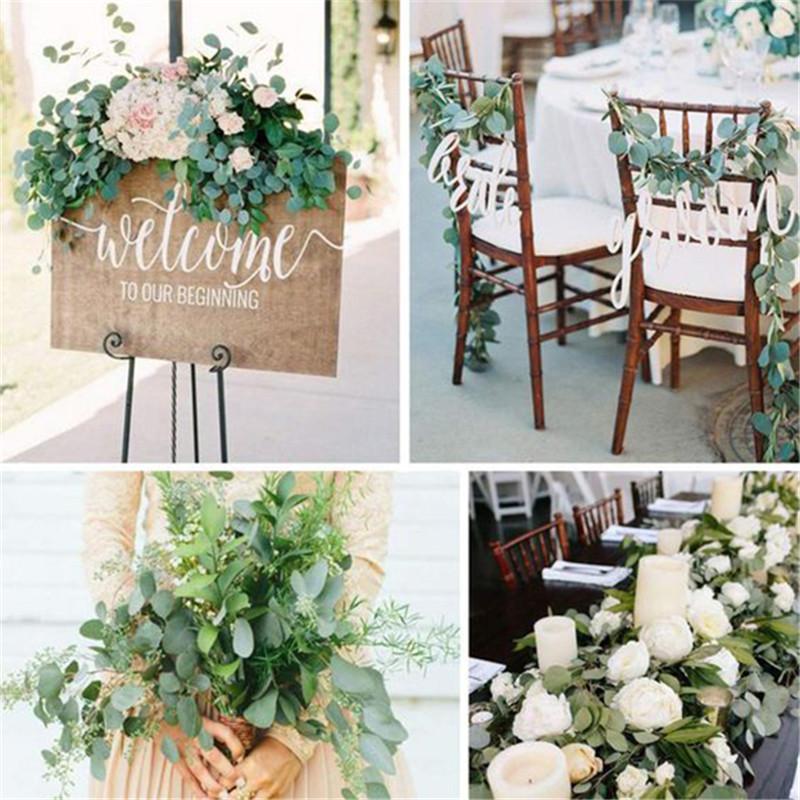 Wedding Decoration Artificial Fake Leaves Vines Eucalyptus Garlands Wall Hanging Plant Ivy Birthday Party Wedding Table Decor