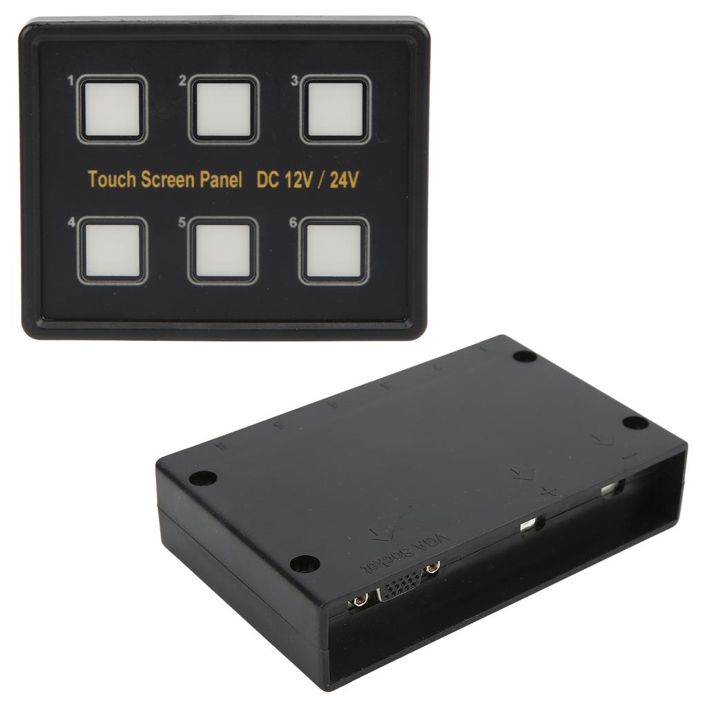 6 Gang Touch Screen Switch Panel ABS Slim Touch Control Panel Waterproof DC 12‑24V for RV Boat Yacht