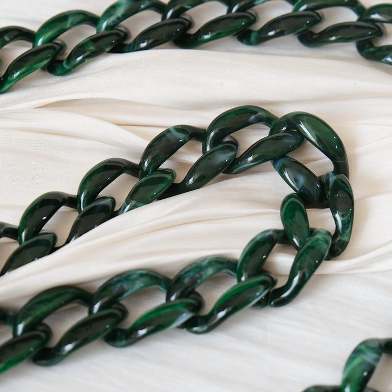 New Phone Accessory Detachable Chain Green Crossbody Resin Luxury Strap Phone Case Chains Acrylic Shoulder Lanyard Hanging Chain