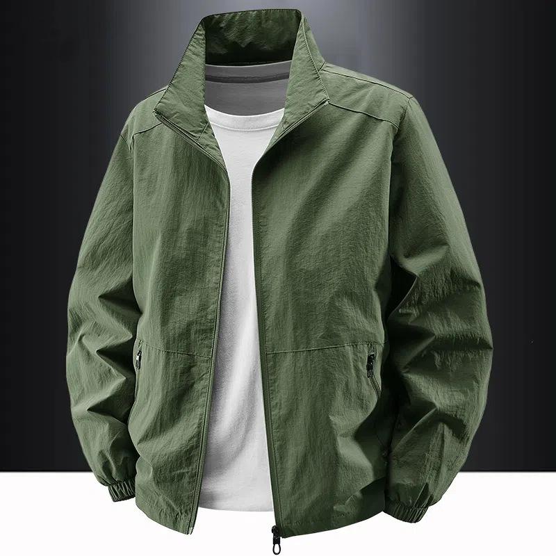Men's Stand-up Collar Jacket for Spring and Autumn Casual Plus-size Workwear Outdoor Windproof and Waterproof Men's Top Trendy