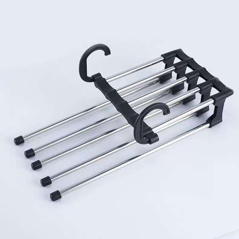 Multifunctional Folding Non-Slip Pants Hanger Rack – Space-Saving Layered Wardrobe Organizer