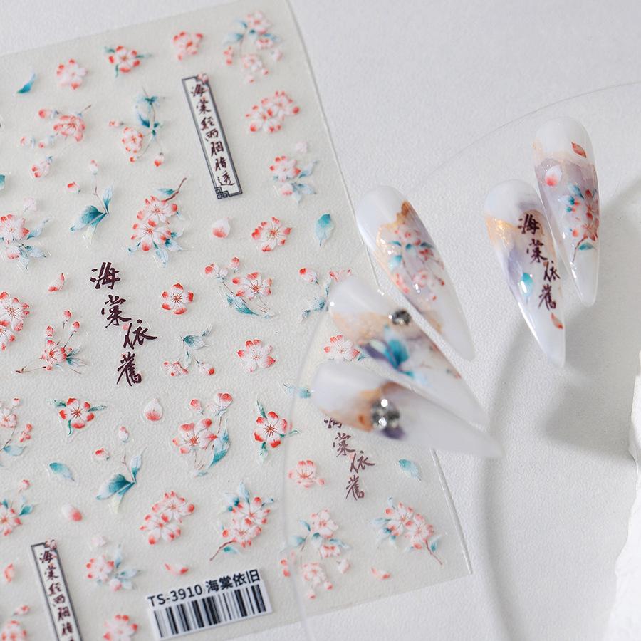 

Ferro Begonia Magnolia Fallen Leaves Nail Stickers TS-3910 - Chinese Style