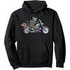 Retro Futuristic Artwork Robot Cat Motorcycle Hoodie