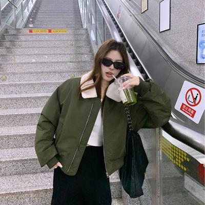 Autumn and Winter New Women's Clothing Loose Casual Fur Collar Lapel To Make Old Cotton-padded Coat