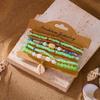 Handmade Black Glass Stone Bracelet Set For Women Bohemian Multilayer Stacked Rice Beaded Link Chain Bangle Fashion Jewelry