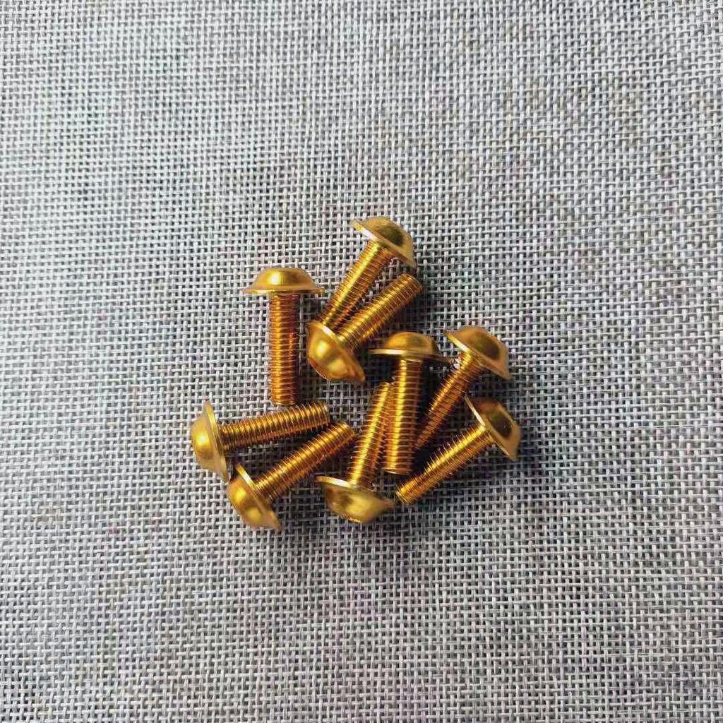 10 Stück Motorradschrauben M6 x 20 mm, M6 x 16 mm, M5 x 16 mm, M5 x 25 mm, Aluminium-Schmuckschrauben, eloxiert, M6-Kappenkopf, mehrfarbige Optionen