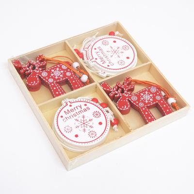12 Stücke 5 cm Holz Weihnachtsbaum Anhänger Ornamente Holz Schneeflocken Kugeln Hängen Weihnachtsdekoration Zuhause Neujahr Dekor Geschenk Noel