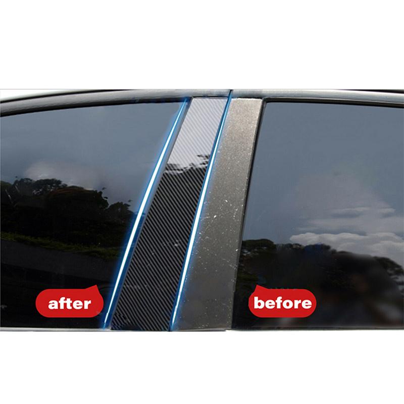 Car Window Pillar Post Trim Cover Carbon Fiber Door Window B C Pillars Overlay Decorative Protection Sticker Set 6pcs/set Fit For Lexus IS 1999-2005