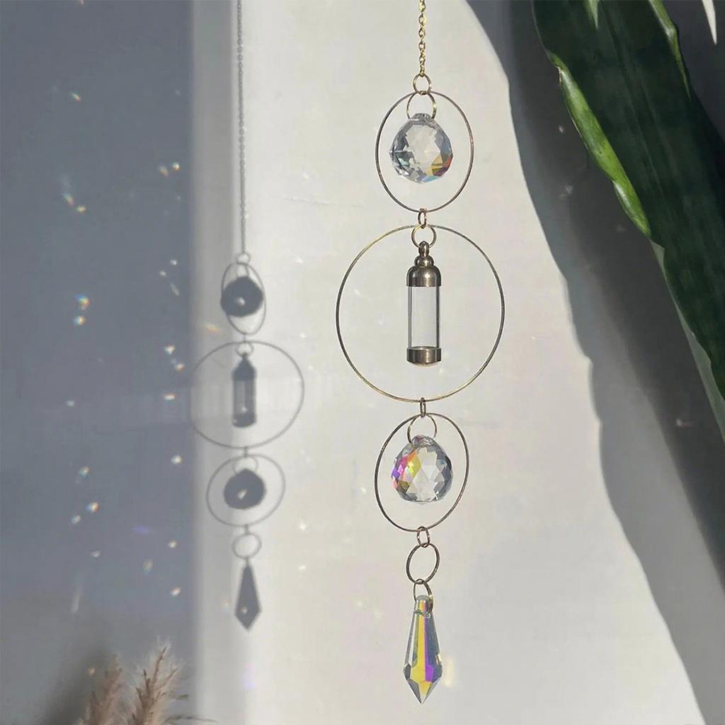 1Pc Crystal Memorial Bottle Pendant, Openable Hollow Gau Bottle Pendant, Window Decoration, Perfect Gift, Bohemian Style, Home Decocoration, HanArt