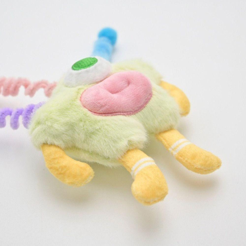 Plush Funny Chenille Sticks Keychain DIY Hair Style Big Mouth Plush Pendant  Earphone Case