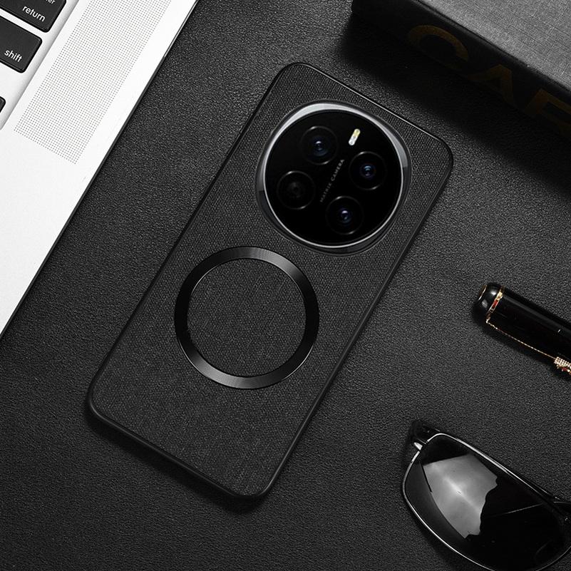 Magsafe Magnetic Plain Leather Case For Honor Magic 7 Pro Magic7 Honor 200 Pro 200 Lite  Cloth Wireless Charging Cover