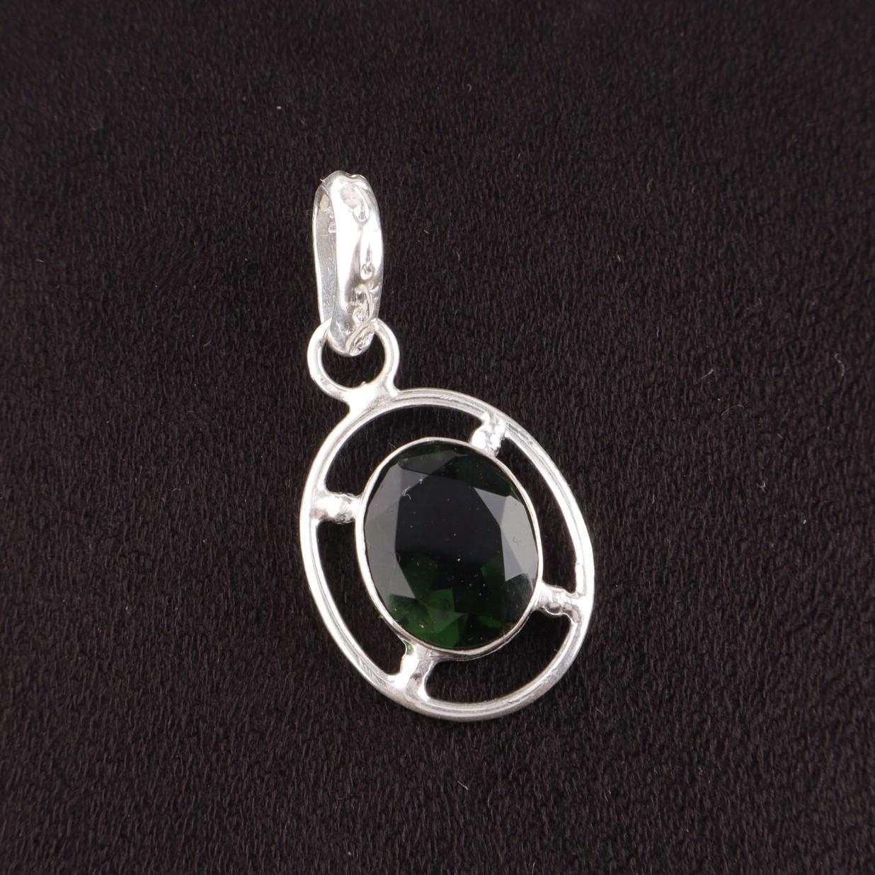 

Натуральний Зелений Турмалін Дорогоцінний Камінь 925 Срібло Ювелірні Вироби Ручна Робота Кулон PP-6-48