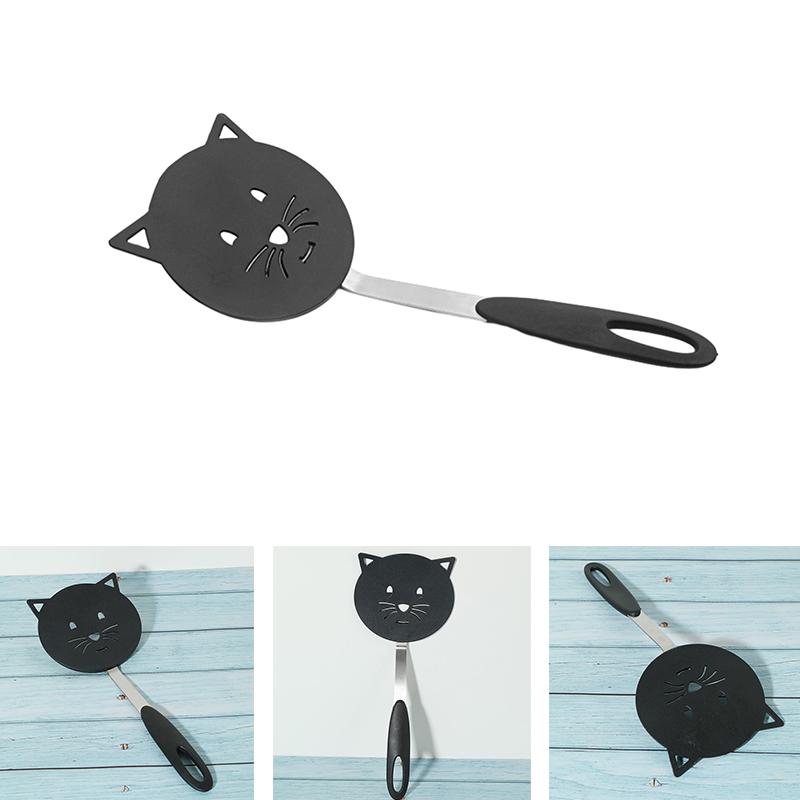 Black Nylon Spatula Cartoon Shaped Cat Stir Fry Spatula Household Non Stick Pot Protective -1pcs
