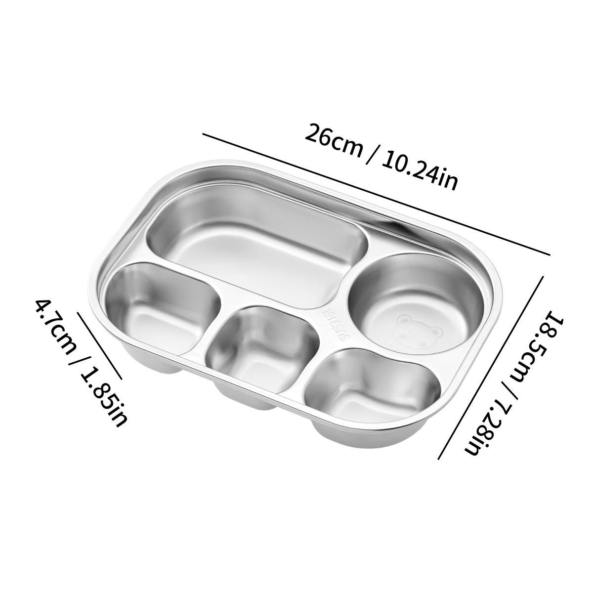 

WORTHBUY 4/5 Grids 316 Stainless Steel Dinner Plate Portable Divided Lunch Box For Students Kids Large Capacity Food Contianer
