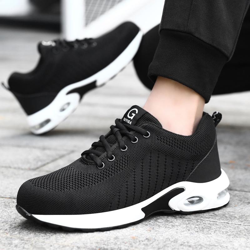 Large Size 50 Air Cushion Safety Shoes Men Casual Lightweight Protection Shoes Puncture-Proof Work Sneakers Steel Toe Shoes Men