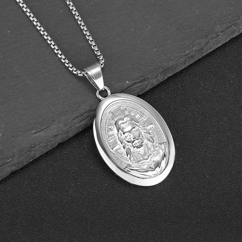 New Hiphop Stainless Steel Pendant Necklace for Men Vacuum Plated Sagrada Familia YS Portrait Chain Urban Streetwear Men Jewelry
