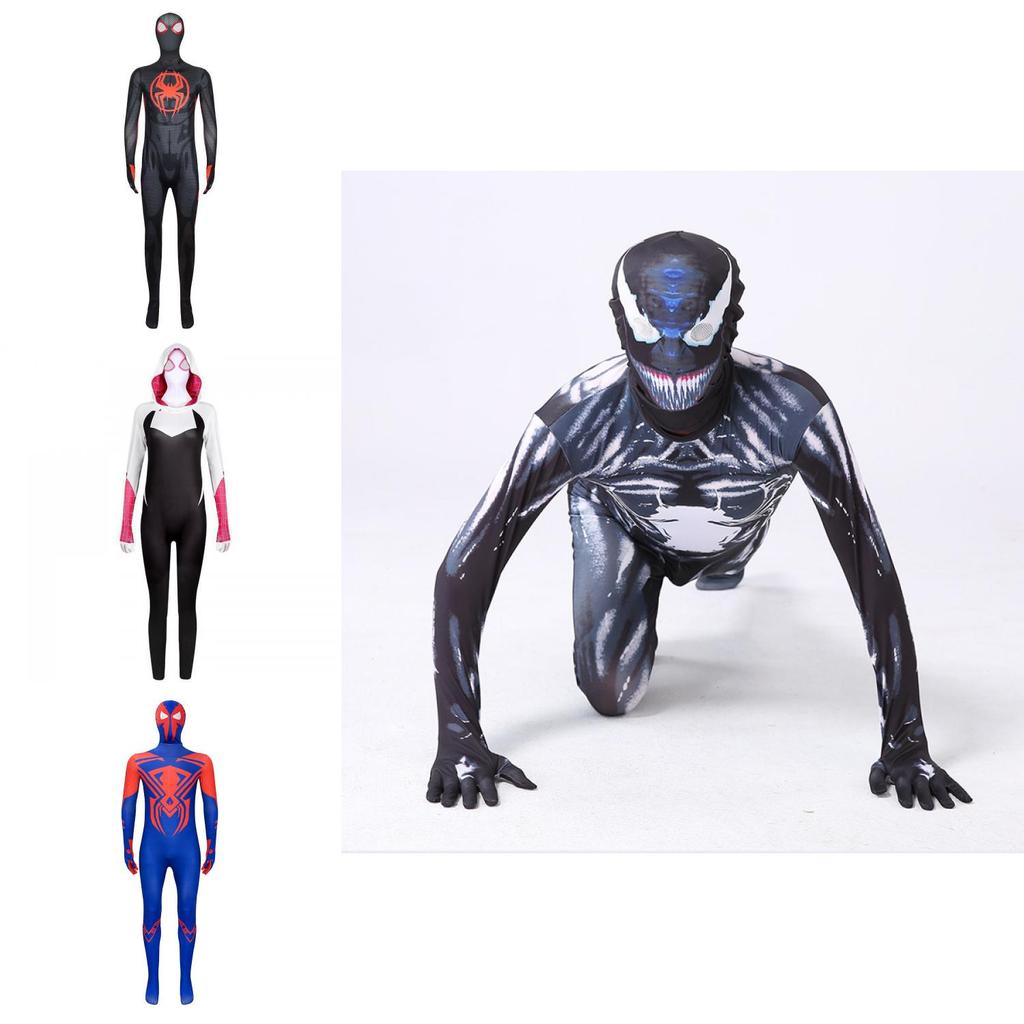 Marvel Venom Spiderman Cosplay Costume With Polyester Fabric For Kids Halloween Party