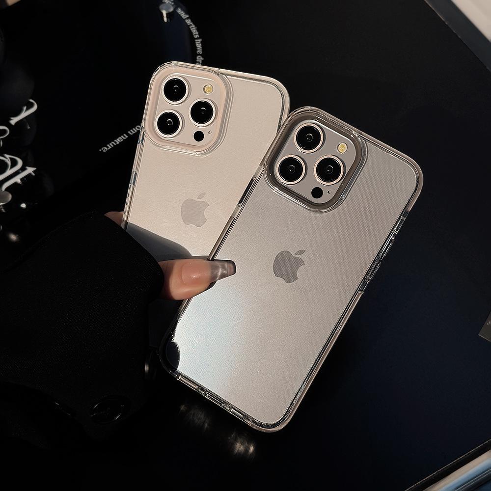Hochwertig aussehende 16 Promax einfarbige transparente iPhone 17 Handyhülle, Kompatibel mit 13mm stoßfestem Rahmen, 15mm weiches Silikon