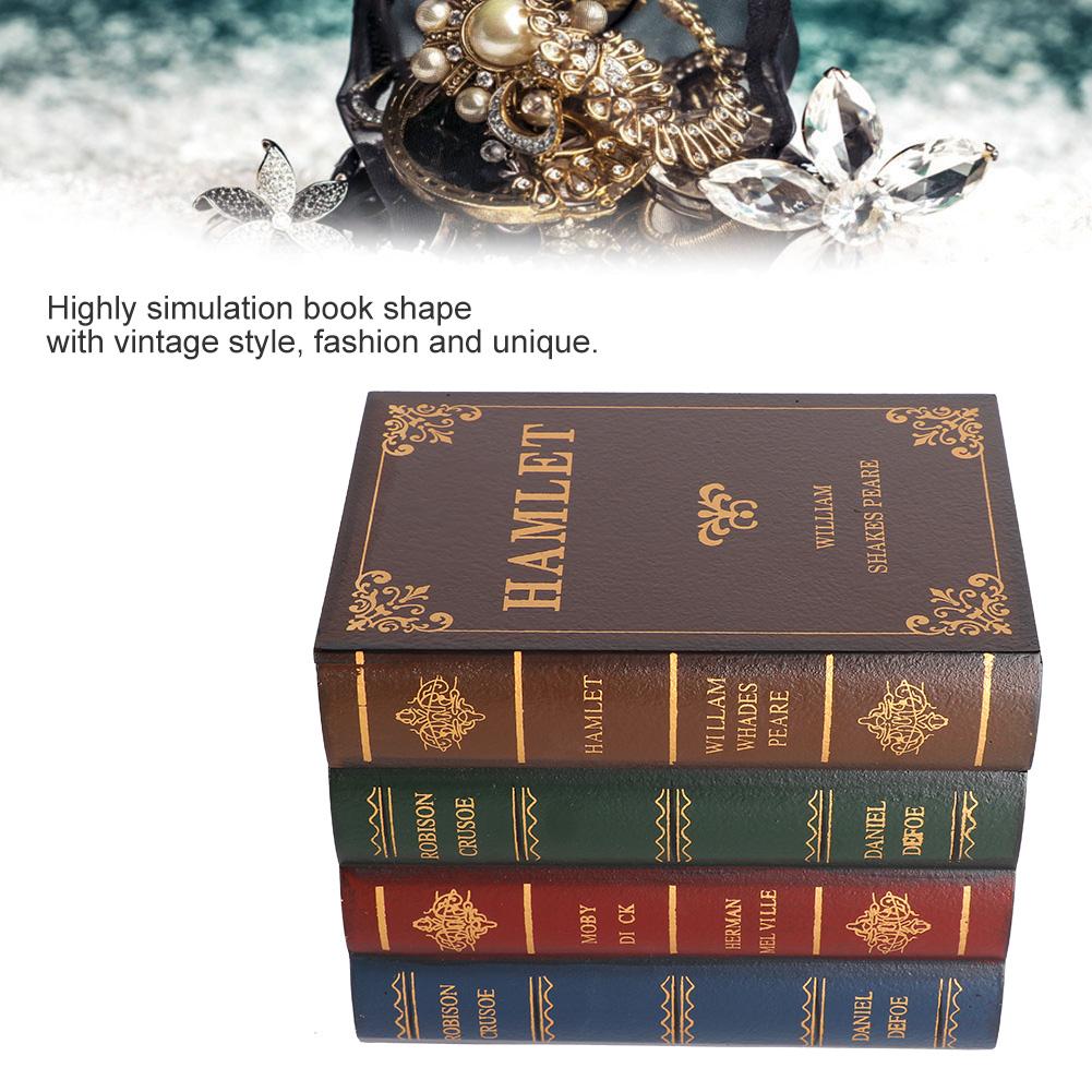 Vintage Simulation Book Shape Storage Box Jewelry Container Holder Decoration(Large Size)