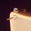 Damen Mode Offener Fingerring mit doppeltem Zirkonia-Besatz Party Schmuck Geschenk