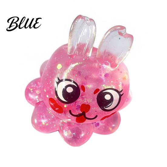 Octopus Sensory Toy Bunny Ear Squeeze Stress Relief Glitter Sugar Ball Slow Rebound Reliever Anxiety Relieving Clear Animal Hand Relaxation Tool TPR