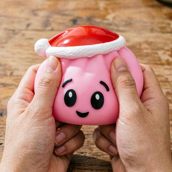 Kreslená Expression Knedlík Mačkací Hračka Santa Klobouk Dušený Bochník Fidget Hračka Úleva od Stresu Mačkací Těsto Míč Relaxační Decompresní Nástroj