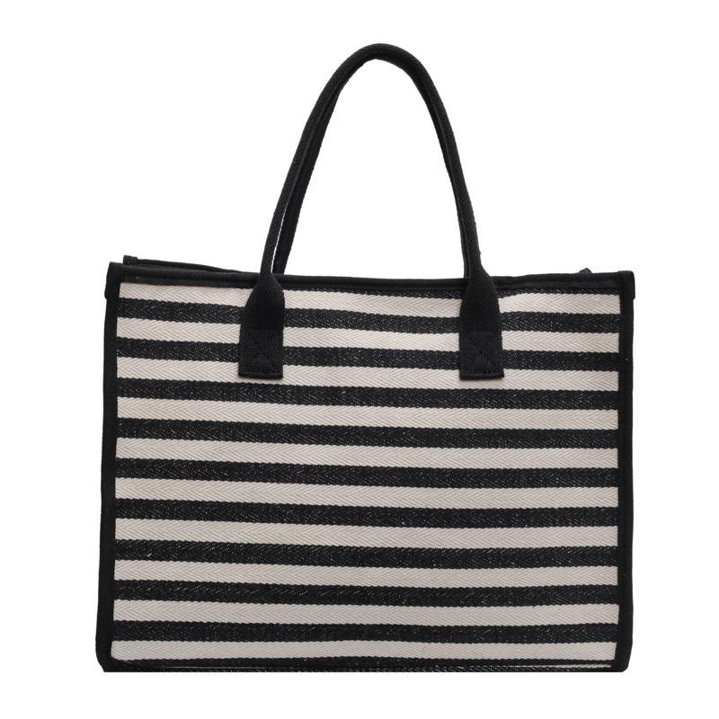 Canvas Bag Women's Large-capacity Tote Bag Bag 2025 New Niche Plaid Mommy Commuter Bag Shoulder Leisure Bag