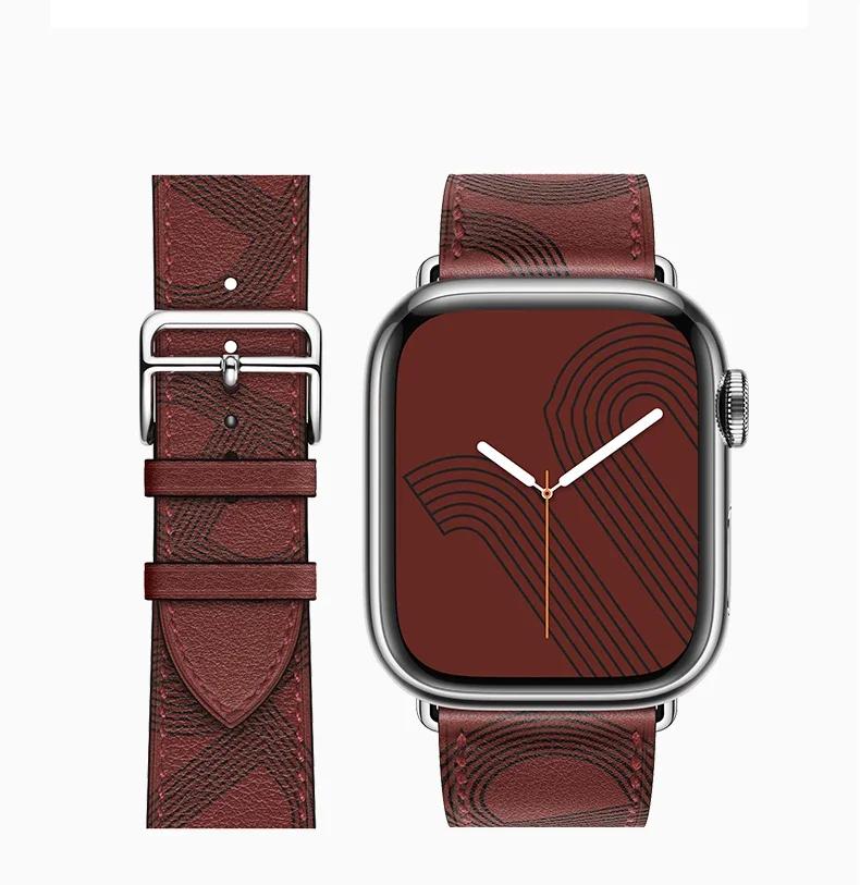 Genuine Leather Bracelet Strap For Apple Watch Band 45mm 49mm 41mm 44mm 42mm 46mm Leather Wristband iWatch Ultra 11 10 9 8 7 6 5