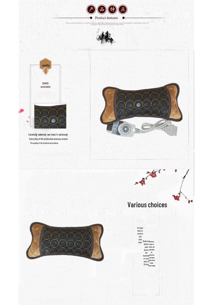 Sibin Jade Cervical Pillow: Multifunctional Neck and Shoulder Protector with Hot Compress