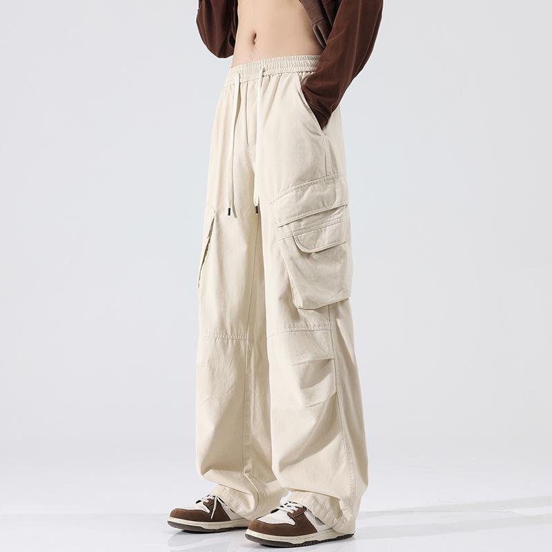 Herren Herbst 2024 Weitbeinige Plissee-Latzhose - Amerikanischer High Street Trend Freizeithose