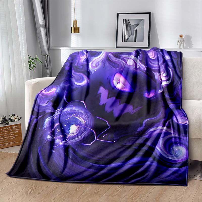P-Pokemon G-Gengar Print Blanket Warm Soft and Comfortable Home Travel Blanket Sofa Bedding Camping RV Blanket Luxury Gift